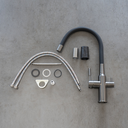 Смеситель для кухни с подключением к фильтру Lemark Expert LM5083GMN-Black фото