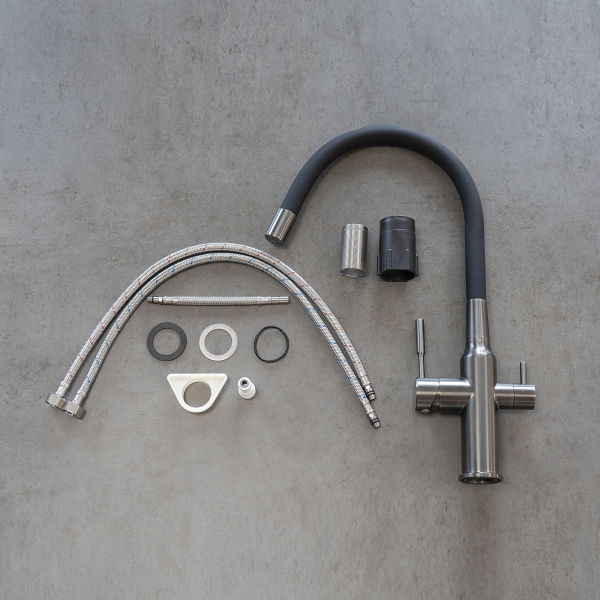 Смеситель для кухни с подключением к фильтру Lemark Expert LM5083GMN-Black фото