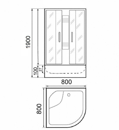Душевой уголок Parly ZE911B  90x90 черный фото