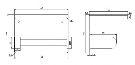 Держатель туалетной бумаги с полкой для телефона Rush Edge ED77141 Black фото