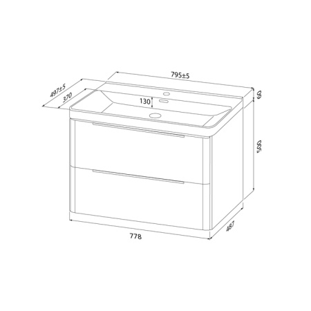 Тумба с раковиной Iddis Cloud X CLX80W0i95K 80 см, белый глянец фото