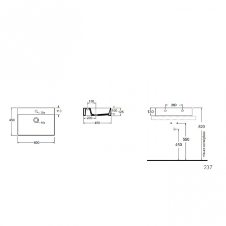 Накладная раковина Azzurra Elegance EQA60M bi*1 фото