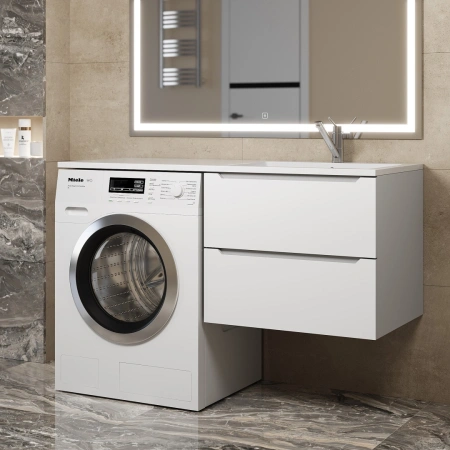 Тумба под стиральную машину Uperwood Tanos 120 291020260 белая матовая фото