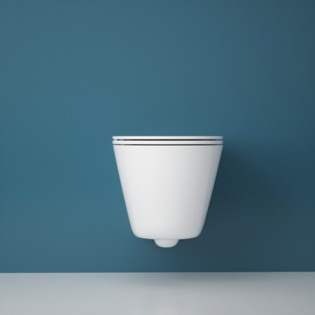 Подвесной унитаз безободковый Esbano CLAVEL-53T с сиденьем фото