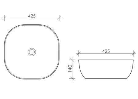 Накладная раковина Esbano Enola ESRNENOL 42,5x42,5 фото