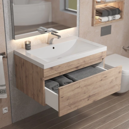 Тумба под раковину Uperwood Eva 75 3930213465 крафт табачный фото