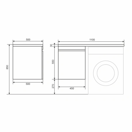 Тумба под стиральную машину Uperwood Magenta 5930205164 черная фото
