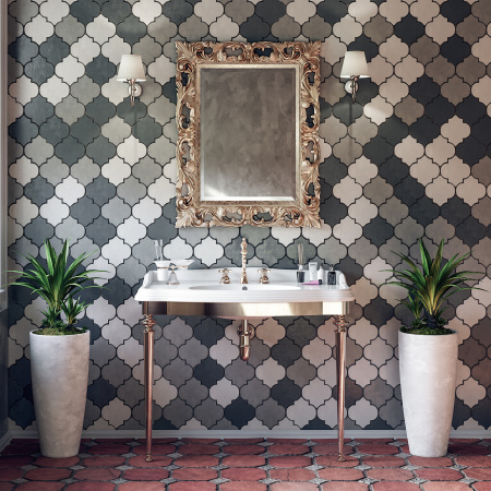 Раковина с металлической консолью Tiffany World Bristol TWBR874.3oro+AR874bi*1 фото