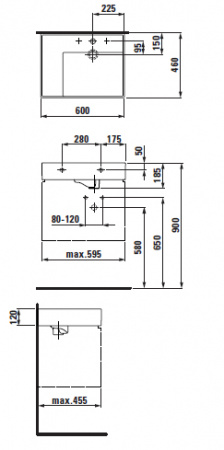 Раковина Laufen Kartell 8.1033.5.000.112.1 60 см полочка слева фото