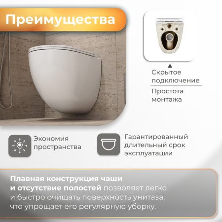 Подвесной унитаз со смывом торнадо Grossman GR-4455SQC с сиденьем/с закрытым дном фото