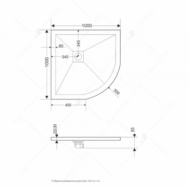 Душевой поддон RGW Stone Tray ST/R-0100G 16153100-02 100x100 фото