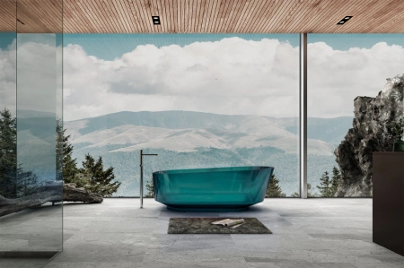 Ванна из полиэфирной смолы Abber Kristall AT9706Aquamarin 170x80 бирюзовая фото