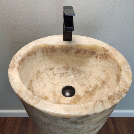 Раковина напольная из оникса Yellow ON-01343 (45*45*90) фото