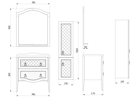 Зеркало ASB Woodline Верано 80 11975 фото