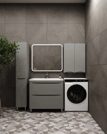 Тумба под раковину Style Line Бергамо мини 90 СС-00002362 серая фото