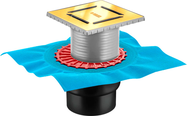 Душевой трап Berges Wasserhaus Zentrum Norma 092463 15 x15 см, золото фото