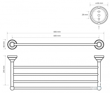 Полочка для полотенец Bemeta Kera 144702187 66 см фото
