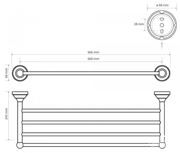 Полочка для полотенец Bemeta Kera 144702187 66 см фото
