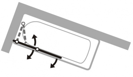 Шторка для ванны распашная Huppe Express Diamond 175231.087.321 L прозрачное стекло фото