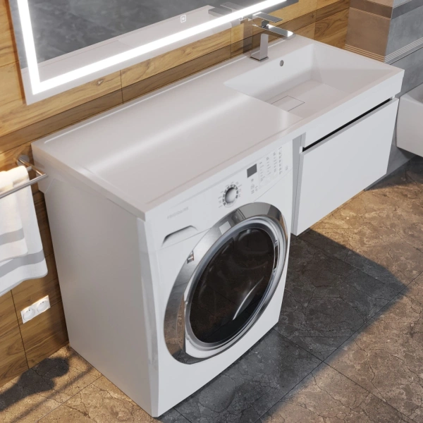 Тумба под стиральную машину Uperwood Magenta 5930205163 белая/графит фото