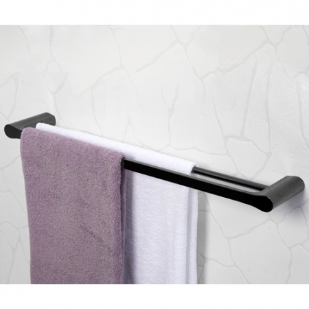 Полотенцедержатель двойной WasserKRAFT Glan K-5140 черный глянец фото
