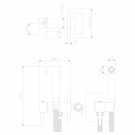 Гигиенический душ со смесителем Rossinka X X25-53 фото