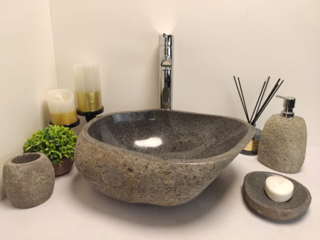 Накладная раковина из речного камня RSM0628 (43*36*15) фото