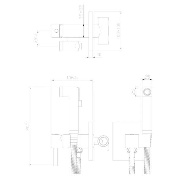 Гигиенический душ со смесителем Rossinka X X25-53 фото