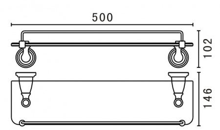 Полка стеклянная Art&Max Bianchi AM-E-2611-Br бронза фото