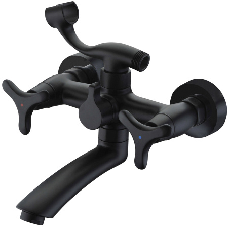 Смеситель для ванны с душем Kaiser Trio 57122-2 черный матовый фото