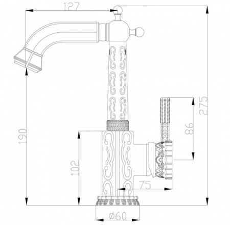 Смеситель для раковины Zorg Antic A 112U-BR фото