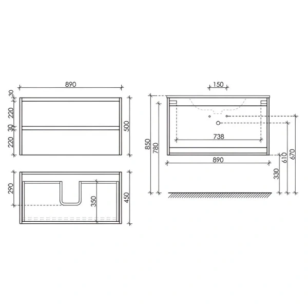 Тумба под раковину Sancos Libra LB90W белая фото