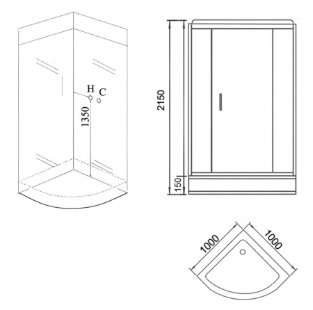 Душевая кабина Grossman GR160 100x100 белая фото