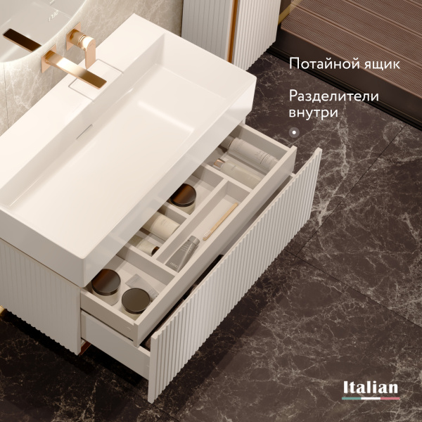 Тумба под раковину Jorno Filoro 90 Fil.01.90/P/W/JR белая фото