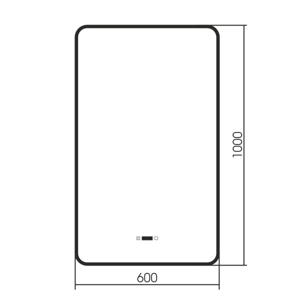 Зеркало с подсветкой, сенсорным выключателем, часами, подогревом Abber See AG6114SWHB 60x100 черное фото
