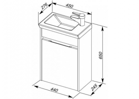 Тумба с раковиной Aquanet Дувр 45 00213041 фото