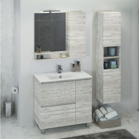 Тумба Comforty Верона-90 дуб белый с раковиной Quadro 90 фото