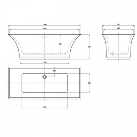 Акриловая ванна Vincea VBT-113 170x75 фото