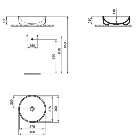 Накладная раковина Ideal Standard i.life T573301 40x40 фото