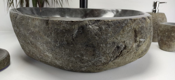 Накладная раковина из речного камня RS0847 (50*41*15) фото