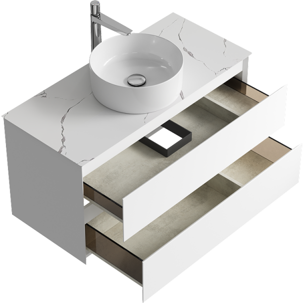 Тумба под накладную раковину Aqwella Geometria 100 GE01102WM белая фото