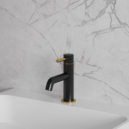 Cмеситель для раковины Omnires Y Y1210NBLGL черный/золото фото