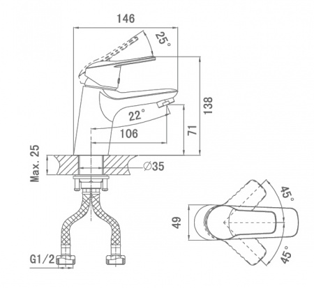 Смеситель для раковины D&K Arbeo Bayern DA1242101 фото