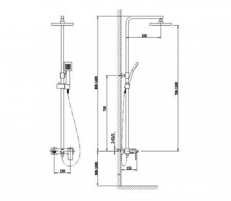 Душевая система (стойка) Timo Briana SX-7130/03 фото