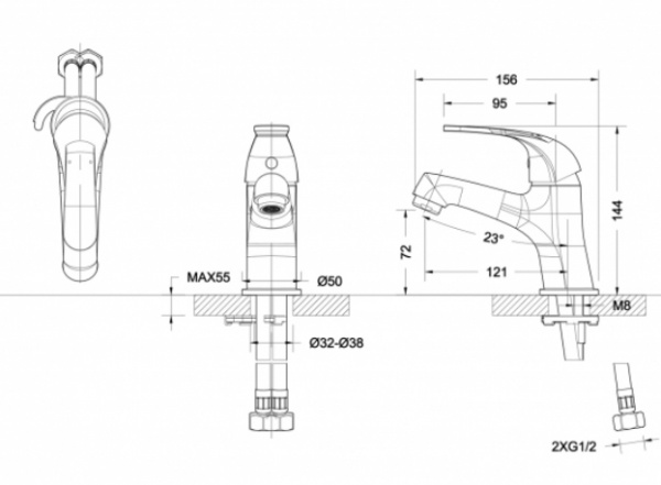 Смеситель для раковины Bravat Fit F1135188CP-RUS фото
