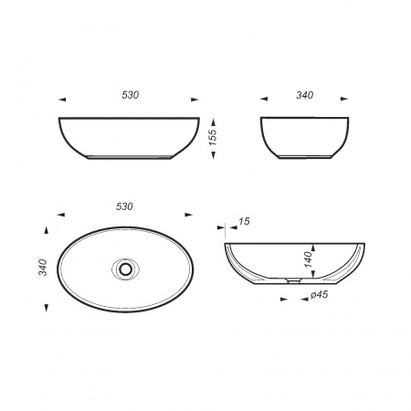 Накладная раковина Sanita luxe Ringo RNGSLWB15 53x34 лиловая фото