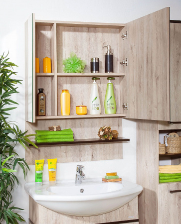 Зеркало-шкаф Бриклаер Карибы 75 дуб кантри/венге фото