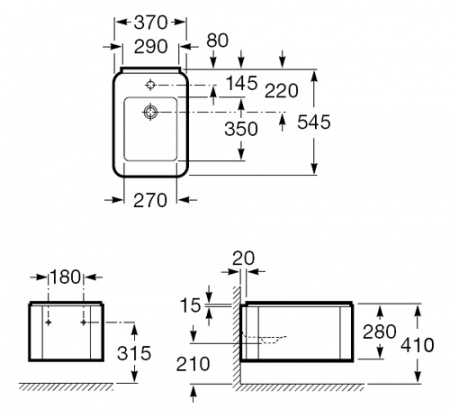 Биде подвесное Roca Element 357576000 с отверстием под смеситель фото