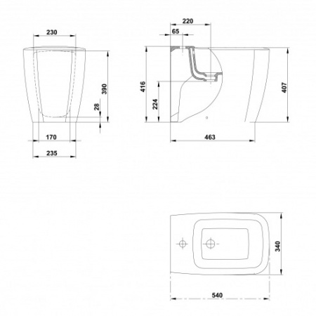 Биде напольное Gala EOS 34360 фото