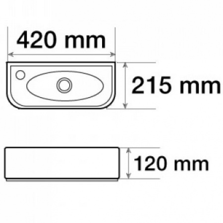 Мини-раковина CeramaLux N 78204R 42х21,5 фото
